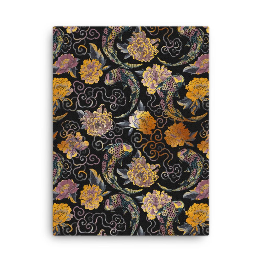 Blumen und Kois - Leinwand 30x41 cm artlia