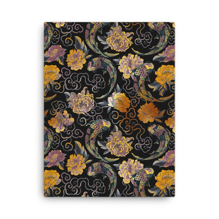 Blumen und Kois - Leinwand 30x41 cm artlia