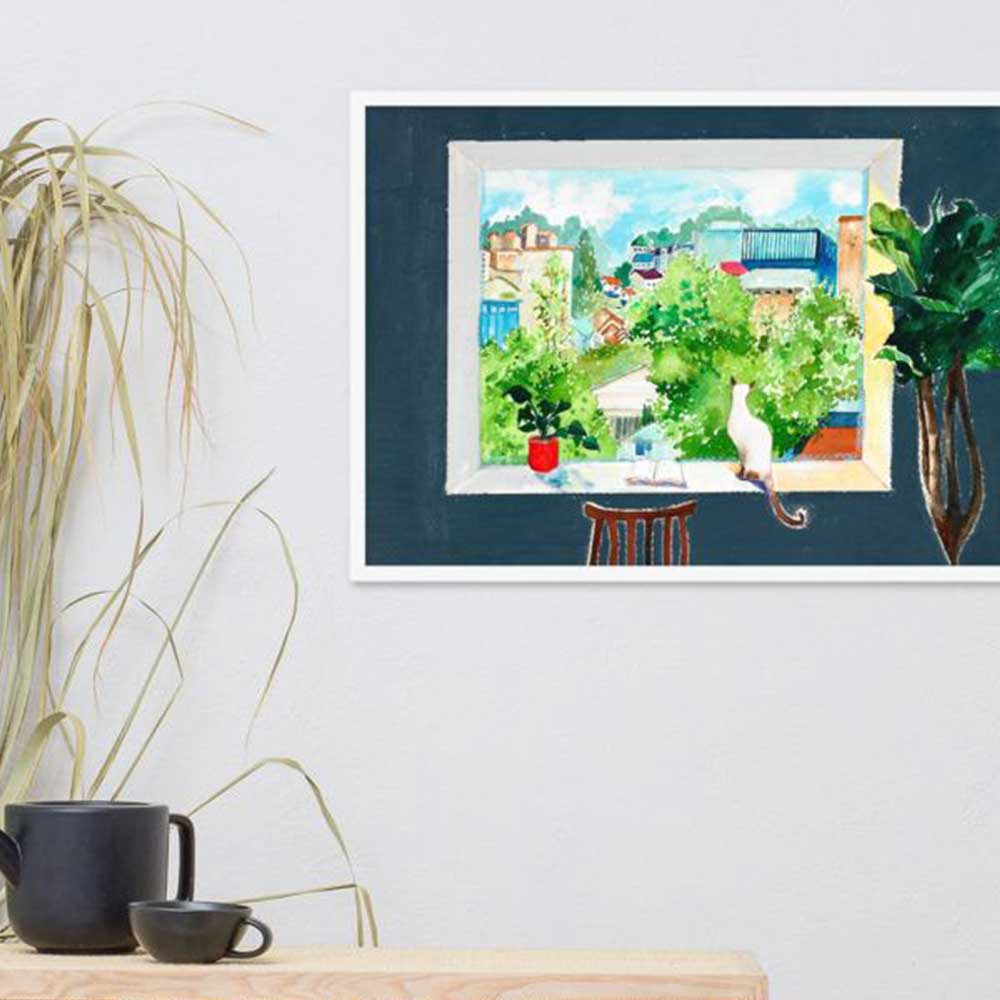 Die Katze, die Liebesgeschichten liest - Poster artlia