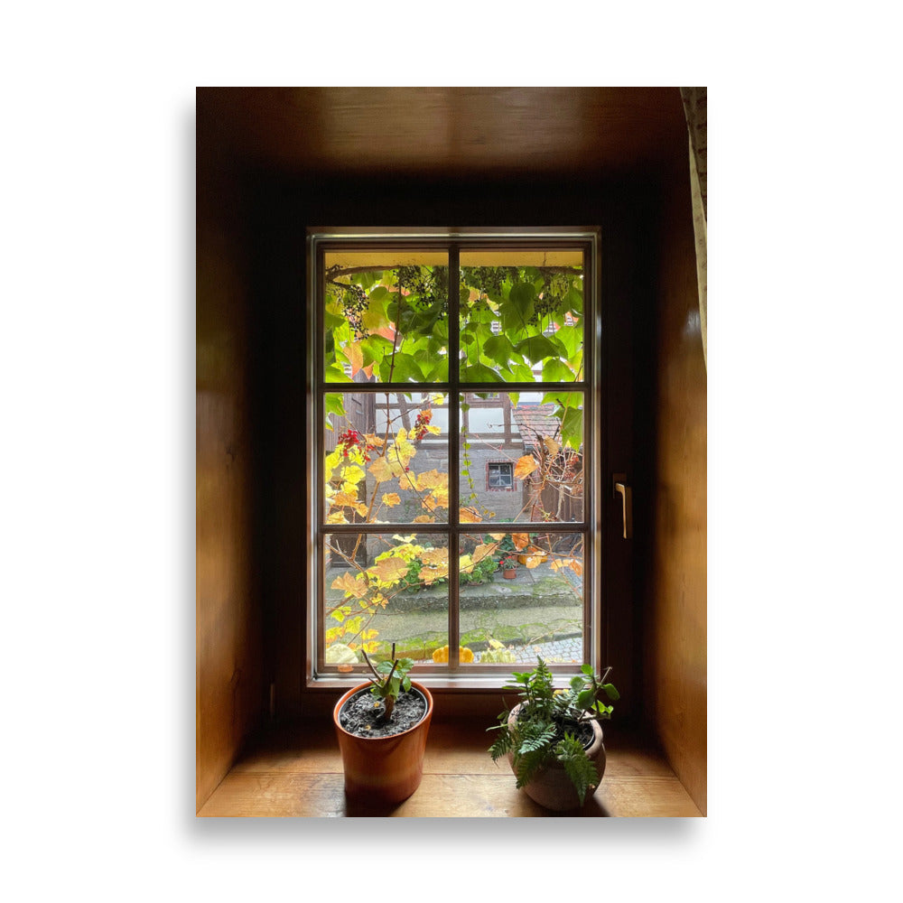 Herbstfenster Margersdorf - Poster 70×100 cm artlia