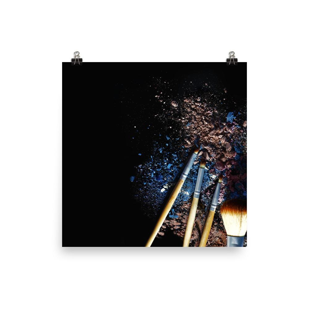 Pinsel auf schwarzem Hintergrund - Poster 25x25 cm artlia