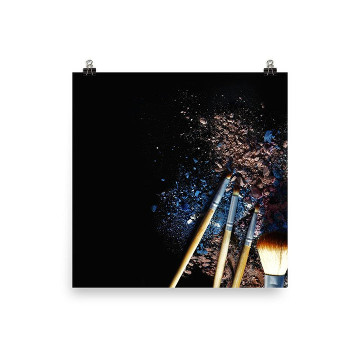 Pinsel auf schwarzem Hintergrund - Poster 25x25 cm artlia