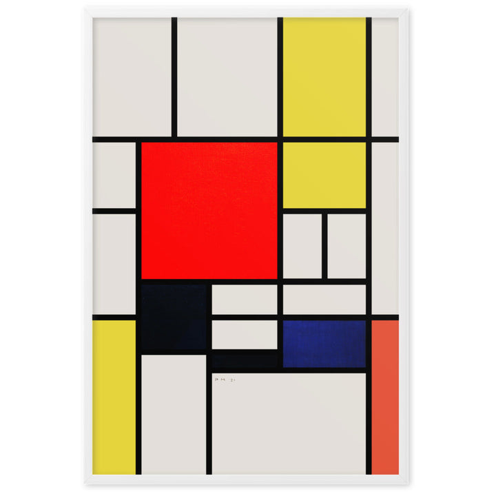 Poster - Mondrian, Composition with red yellow black gray and blue artlia
