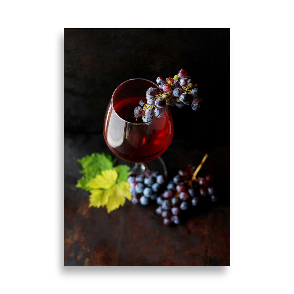 Poster - Wein und Trauben 21×30 cm artlia