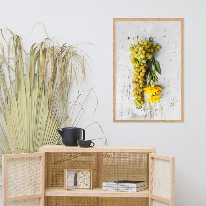 Poster - Weintrauben und Blumen artlia
