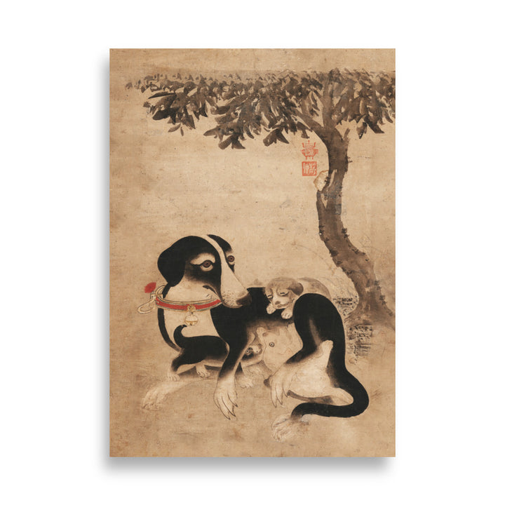 Hundemutter-mit-Welpen-enhanced-matte-paper-poster-70x100-cm