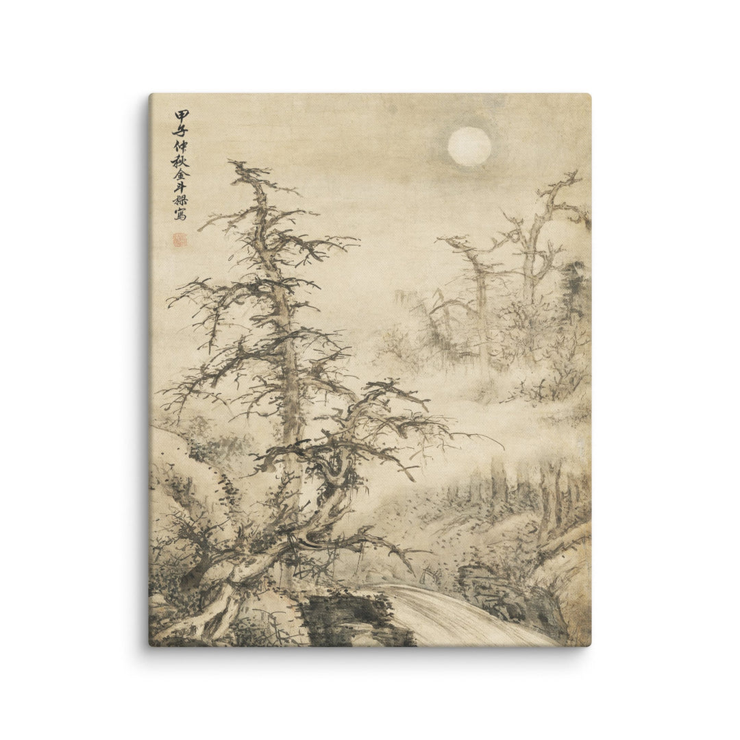 Leinwand - Mondnächtige Herbstlandschaft