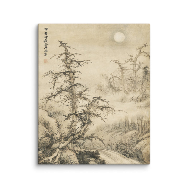 Leinwand - Mondnächtige Herbstlandschaft