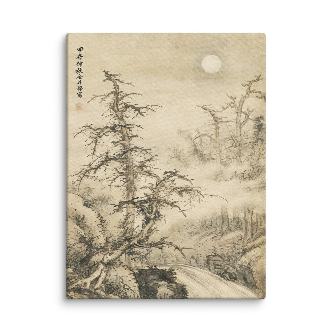 Leinwand - Mondnächtige Herbstlandschaft