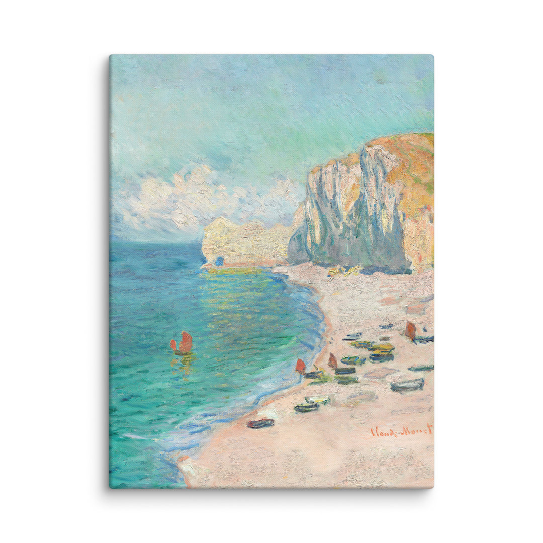 Canvas - Claude Monet, Étretat: The Beach and the Falaise d'Amont