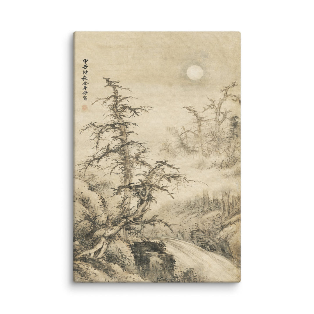 Leinwand - Mondnächtige Herbstlandschaft