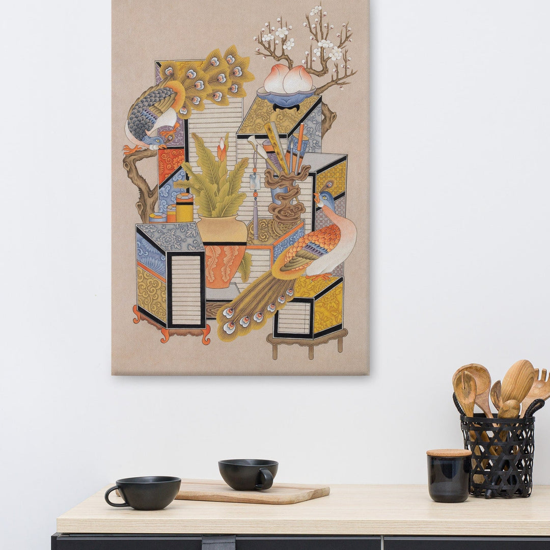 canvas-korean-sehnsucht-nach-wissen-mit-pfau-longing-for-knowledge-with-peacock-seungmin-yoon_12_-min