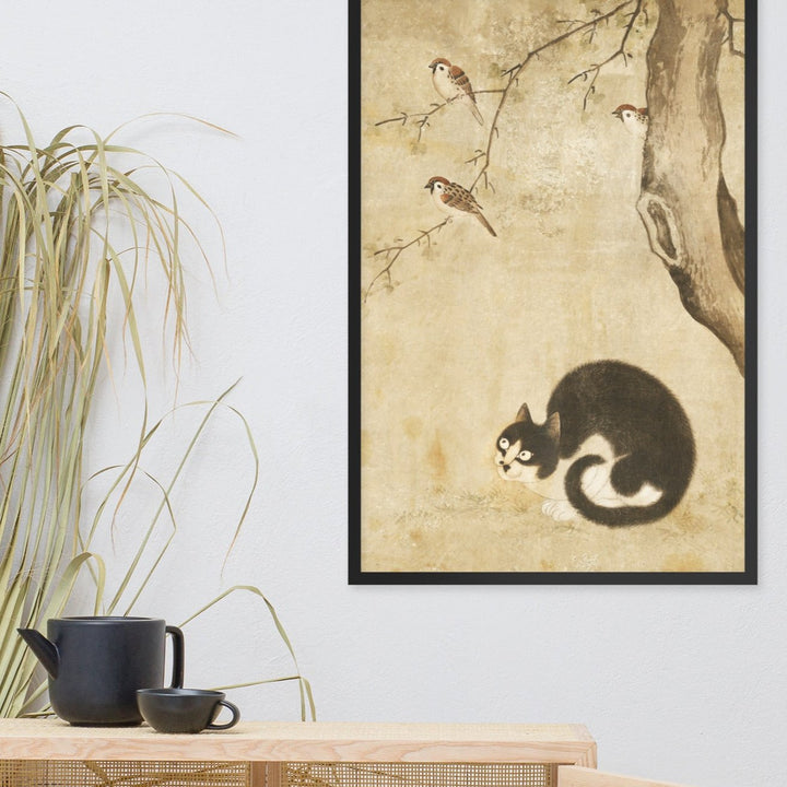 Poster - Katze und Spatzen, Byeon Sang-byeok