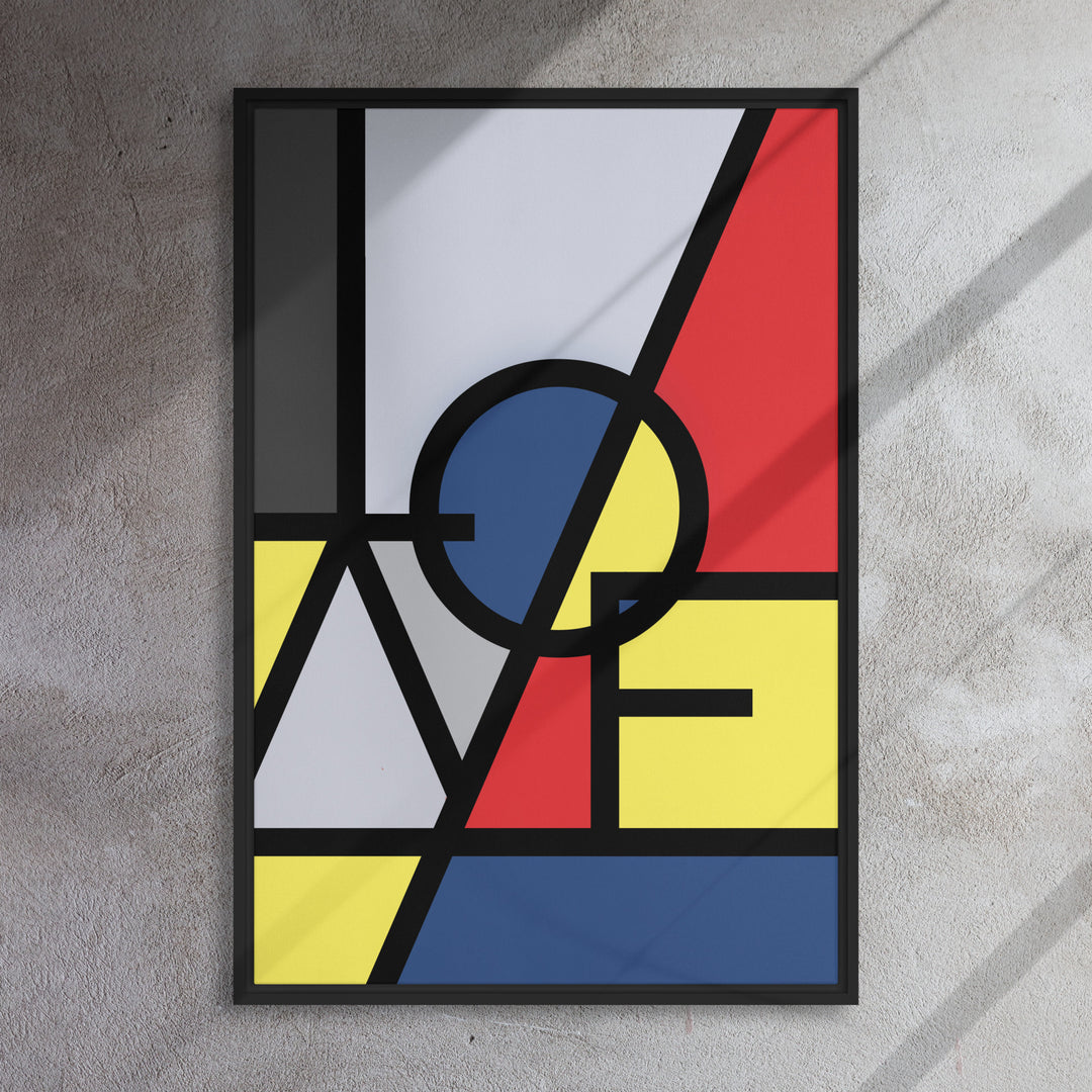 Leinwand - "LOVE" im Stil von Mondrian