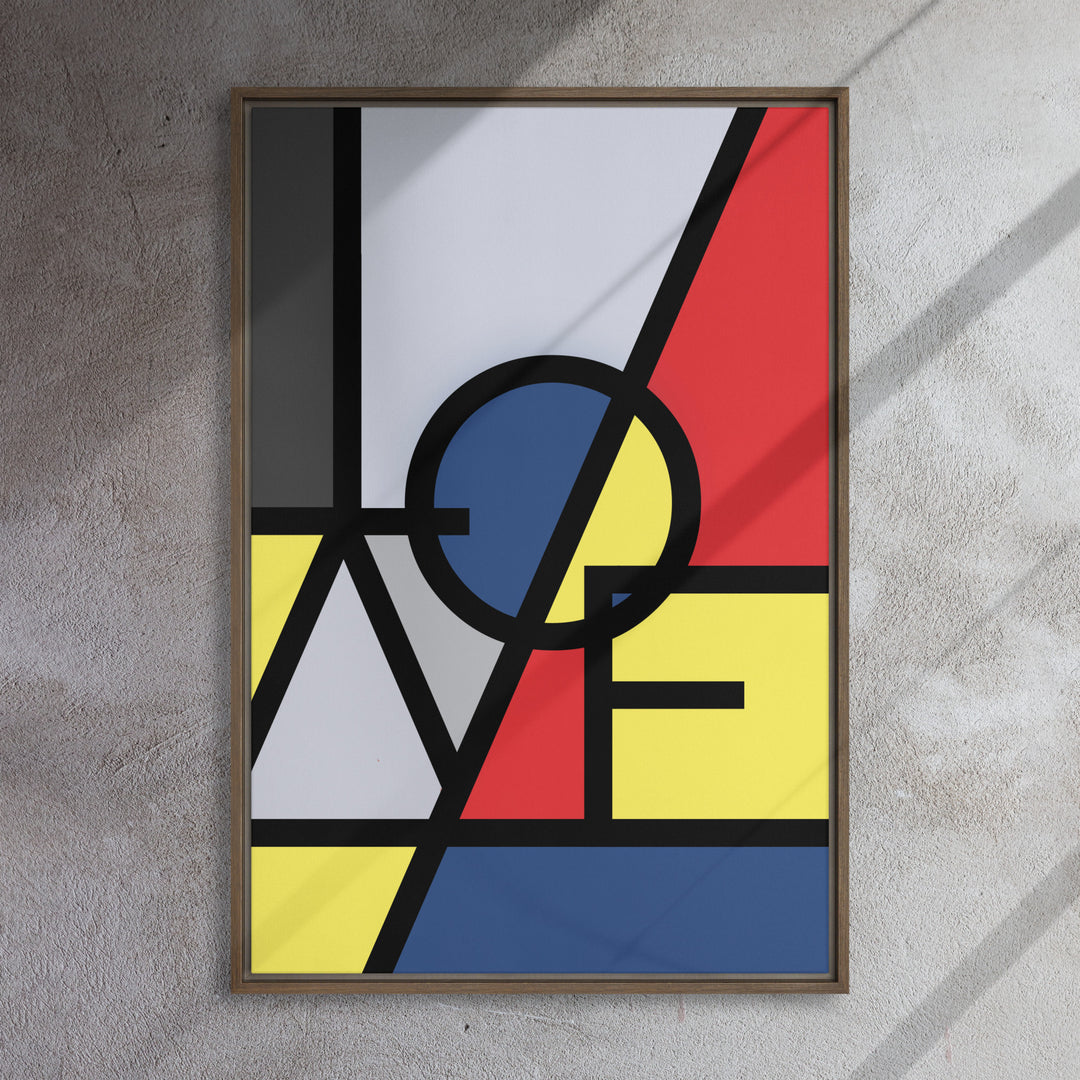 Leinwand - "LOVE" im Stil von Mondrian