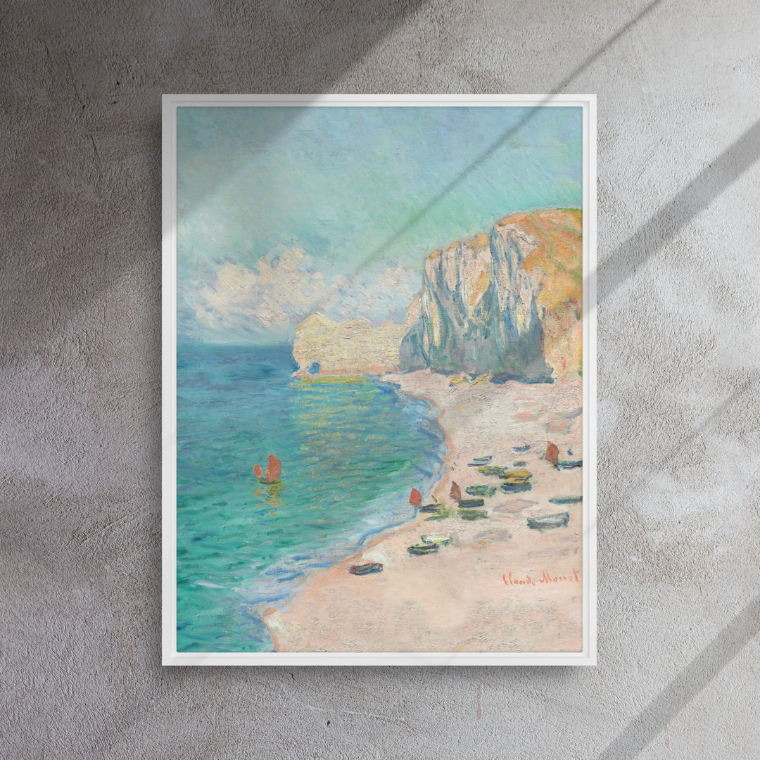 Canvas - Claude Monet, Étretat: The Beach and the Falaise d'Amont