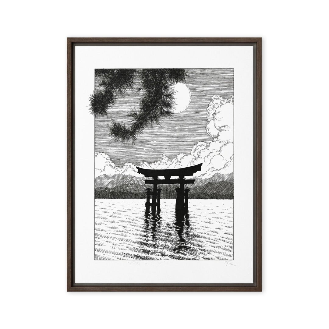 Gerahmte Leinwand - Miyajima Pavel Illustrations Braun / 46x61 cm (18″×24″) artlia