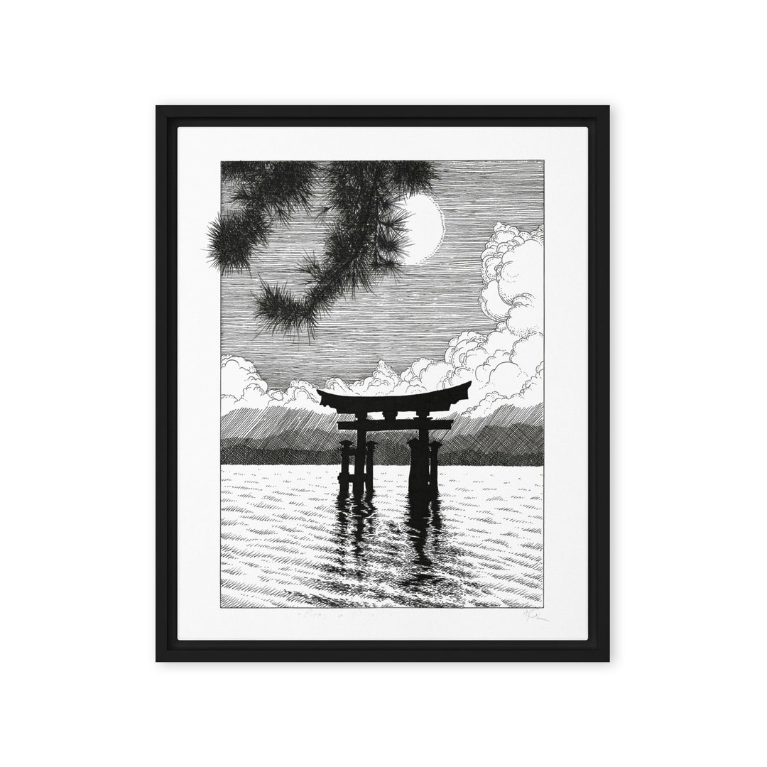 Gerahmte Leinwand - Miyajima Pavel Illustrations Schwarz / 41x51 cm (16″×20″) artlia