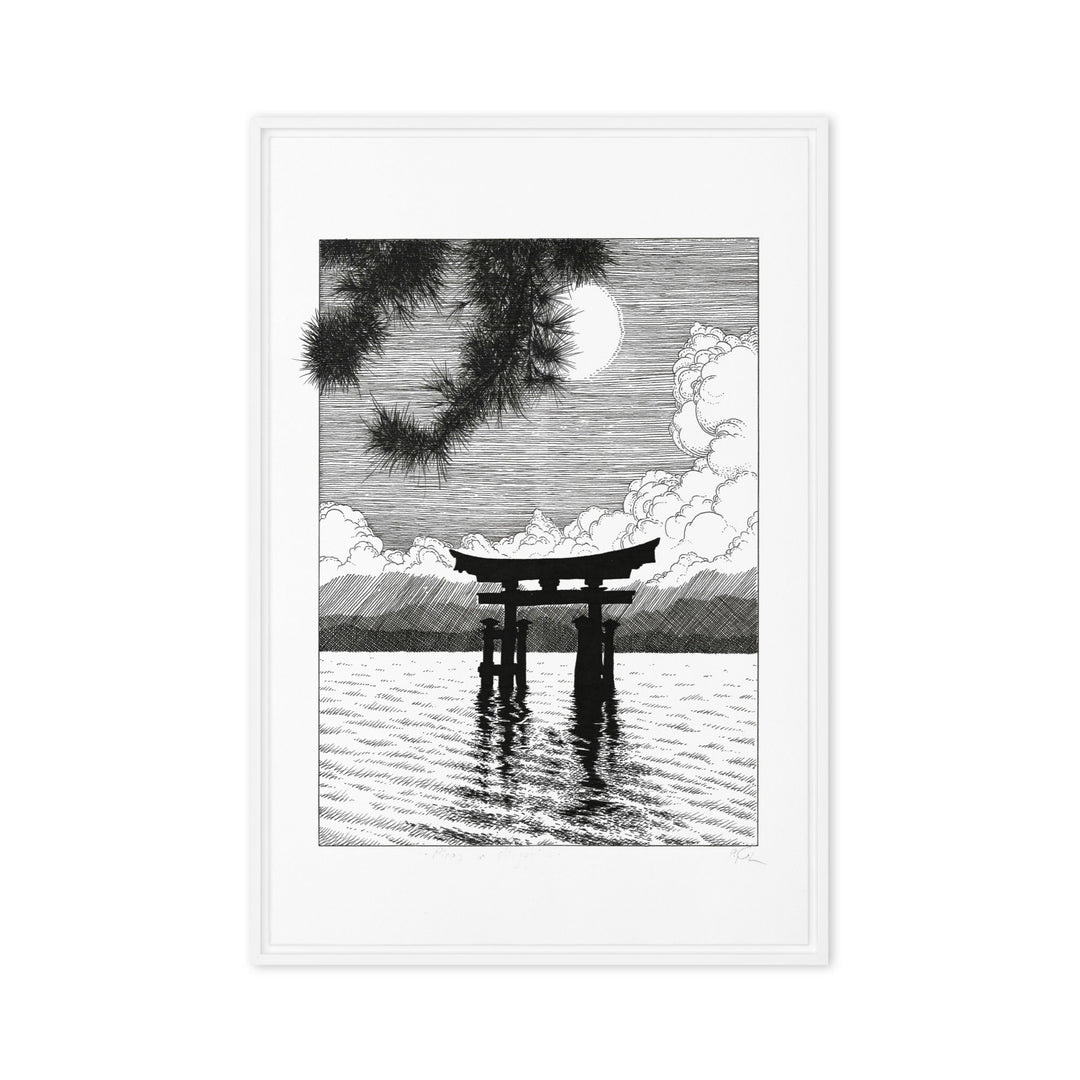 Gerahmte Leinwand - Miyajima Pavel Illustrations Weiß / 61x91 cm (24″×36″) artlia