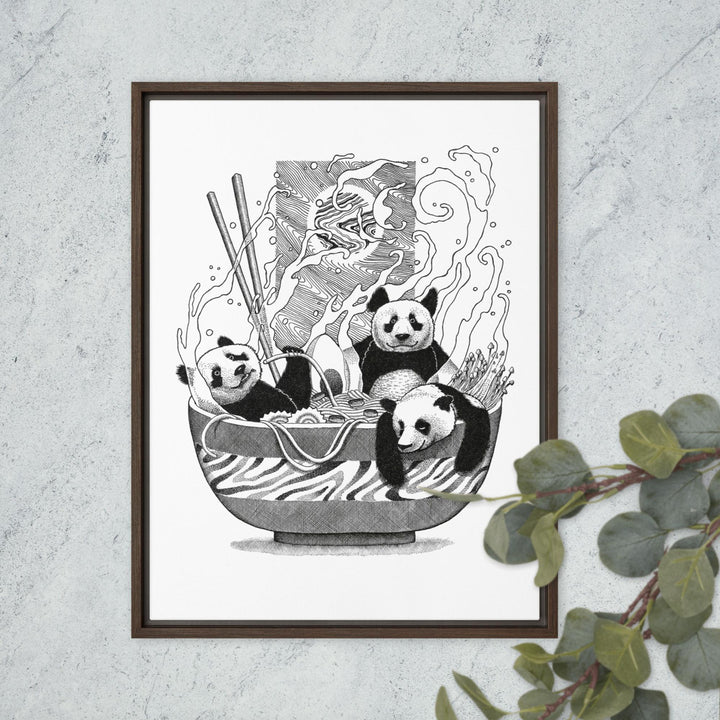 Gerahmte Leinwand - Panda Ramen Pavel Illustrations artlia