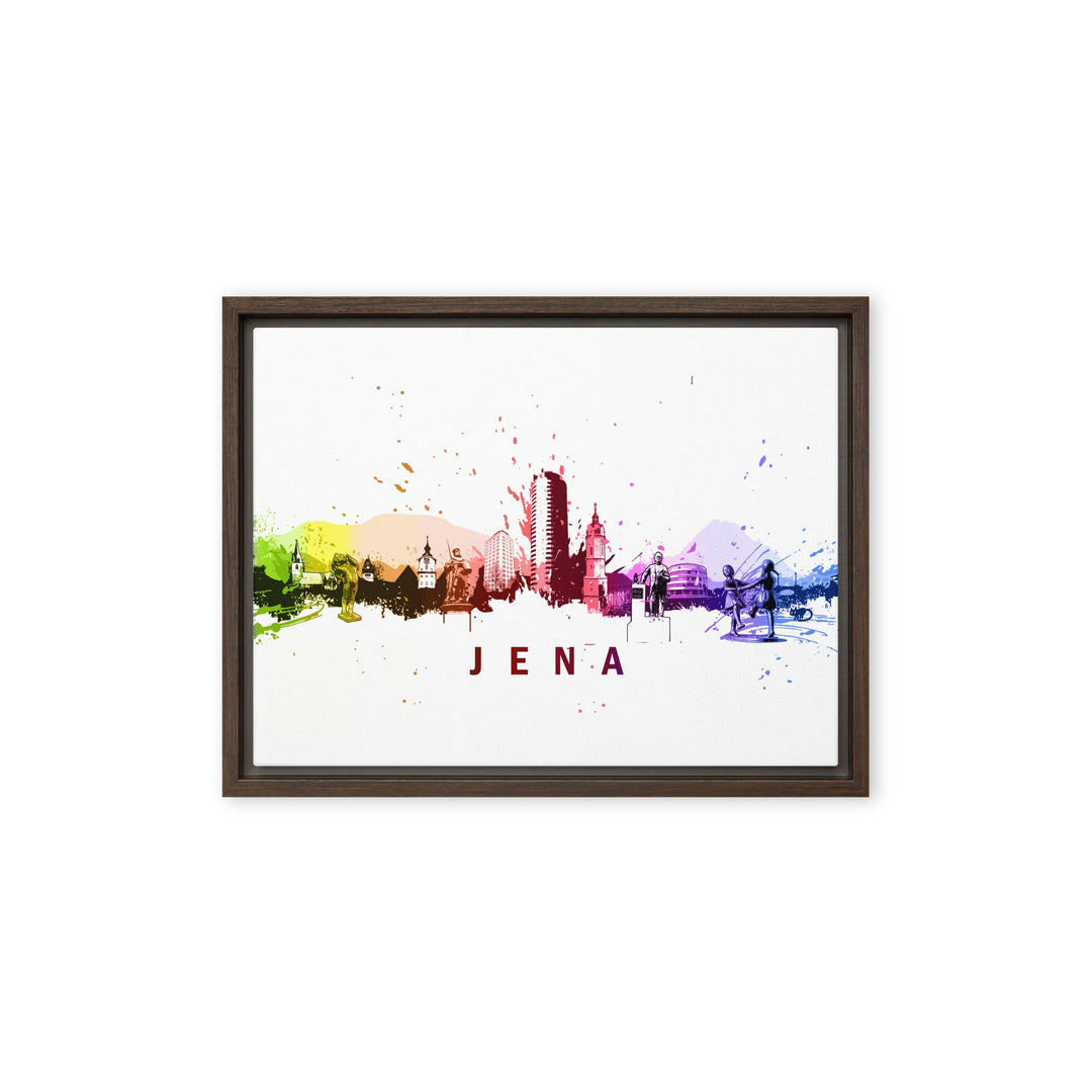 Gerahmte Leinwand - Skyline Jena Marko Kurth Braun / 31x41 cm (12″×16″) artlia