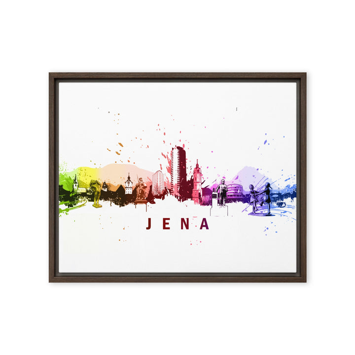 Gerahmte Leinwand - Skyline Jena Marko Kurth Braun / 41x51 cm (16″×20″) artlia