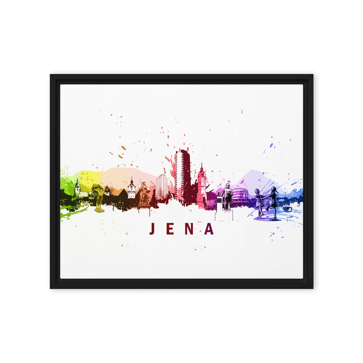 Gerahmte Leinwand - Skyline Jena Marko Kurth Schwarz / 41x51 cm (16″×20″) artlia