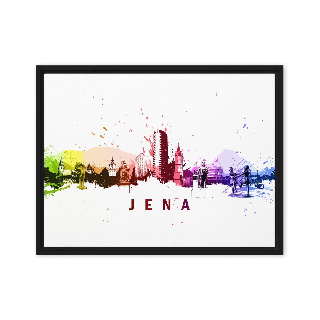 Gerahmte Leinwand - Skyline Jena Marko Kurth Schwarz / 46x61 cm (18″×24″) artlia