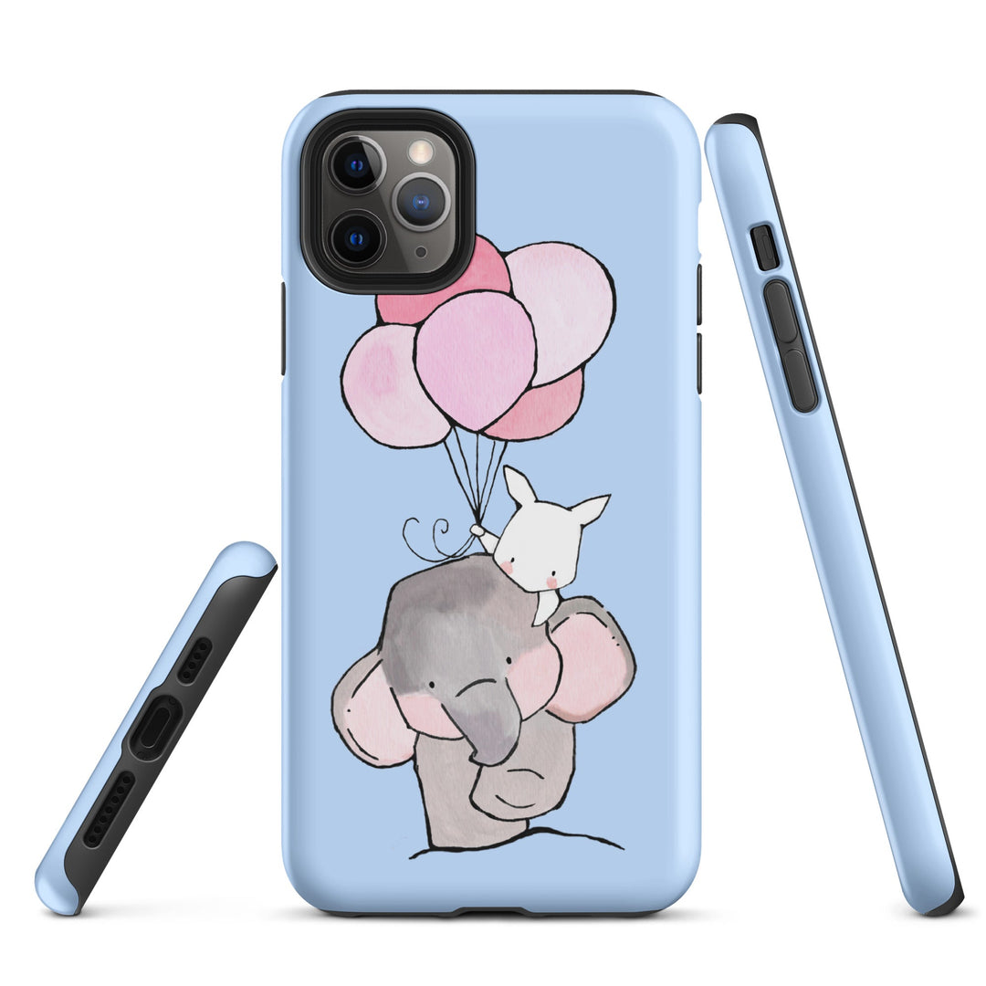 Hardcase iPhone® Handyhülle - Elefant und Hase mit Luftballon Kuratoren von artlia iPhone 11 Pro Max artlia