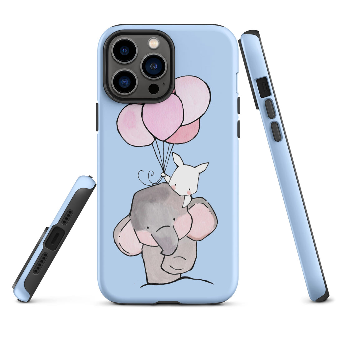 Hardcase iPhone® Handyhülle - Elefant und Hase mit Luftballon Kuratoren von artlia iPhone 13 Pro Max artlia