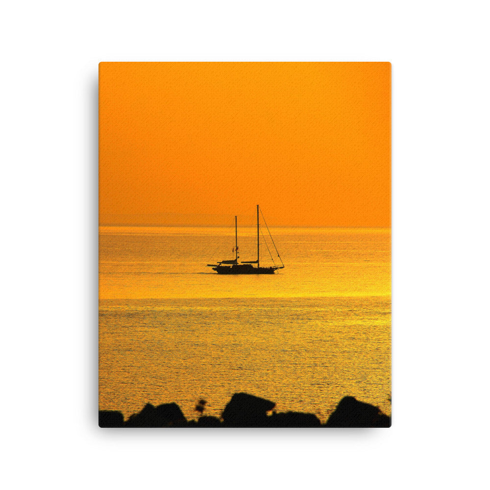 Leinwand - a ship on golden sea Kuratoren von artlia 41x51 cm (16″×20″) artlia