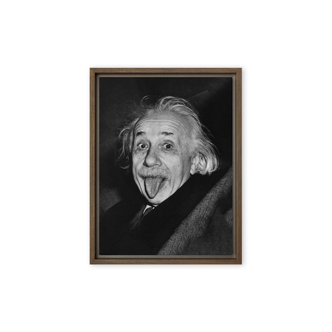 Leinwand - Albert Einstein Zunge Braun / 31x41 cm (12″×16″) artlia