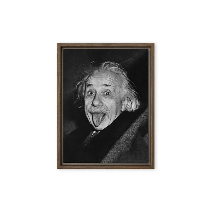 Leinwand - Albert Einstein Zunge Braun / 31x41 cm (12″×16″) artlia