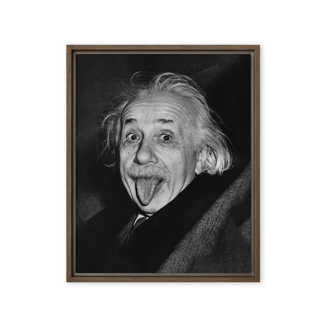 Leinwand - Albert Einstein Zunge Braun / 41x51 cm (16″×20″) artlia