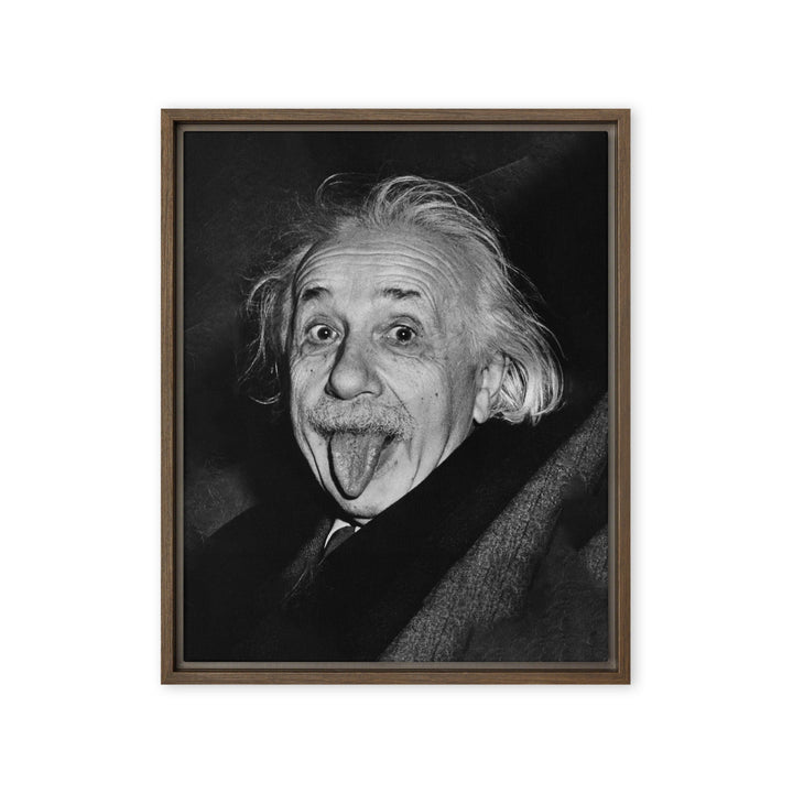 Leinwand - Albert Einstein Zunge Braun / 41x51 cm (16″×20″) artlia