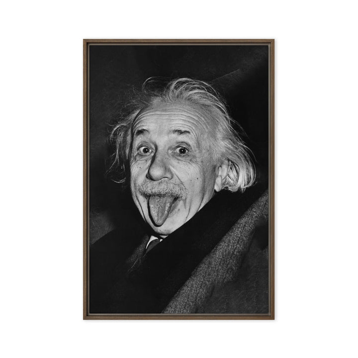Leinwand - Albert Einstein Zunge Braun / 61x91 cm (24″×36″) artlia