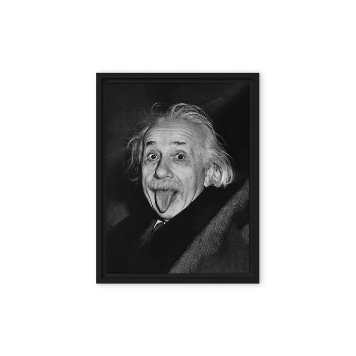Leinwand - Albert Einstein Zunge Schwarz / 31x41 cm (12″×16″) artlia