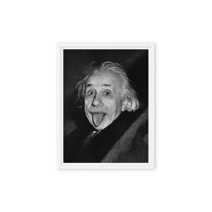 Leinwand - Albert Einstein Zunge Weiß / 31x41 cm (12″×16″) artlia