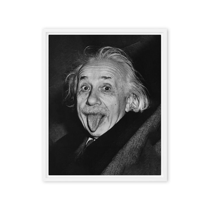 Leinwand - Albert Einstein Zunge Weiß / 41x51 cm (16″×20″) artlia