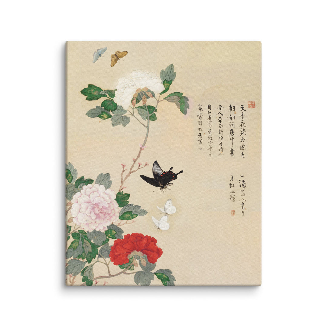Leinwand - Blumen und Schmetterlinge Nam Gye-u ohne Rahmen / 41x51 cm (16″×20″) artlia
