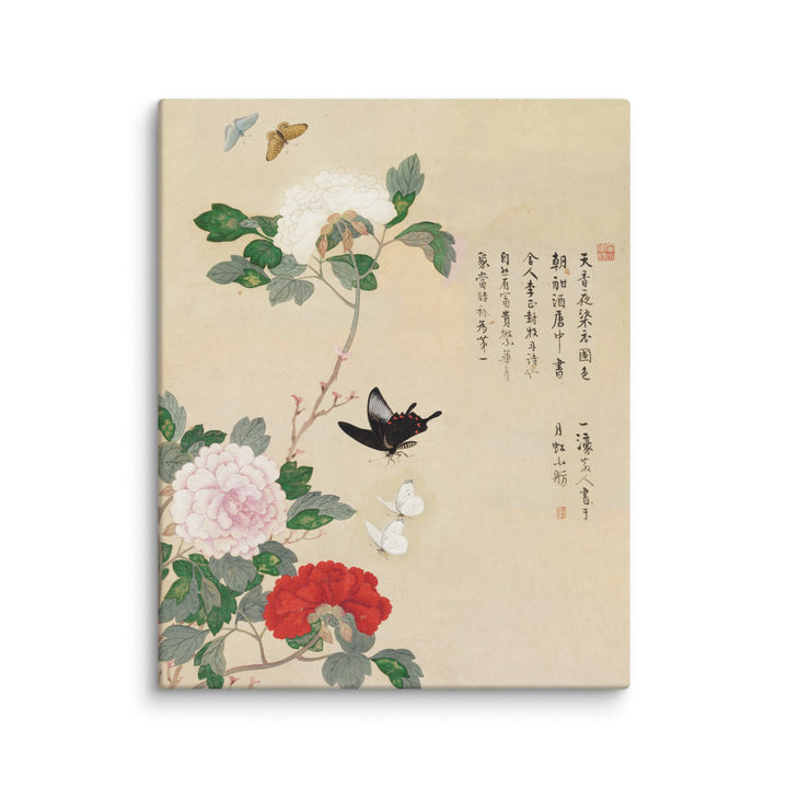Leinwand - Blumen und Schmetterlinge Nam Gye-u ohne Rahmen / 41x51 cm (16″×20″) artlia