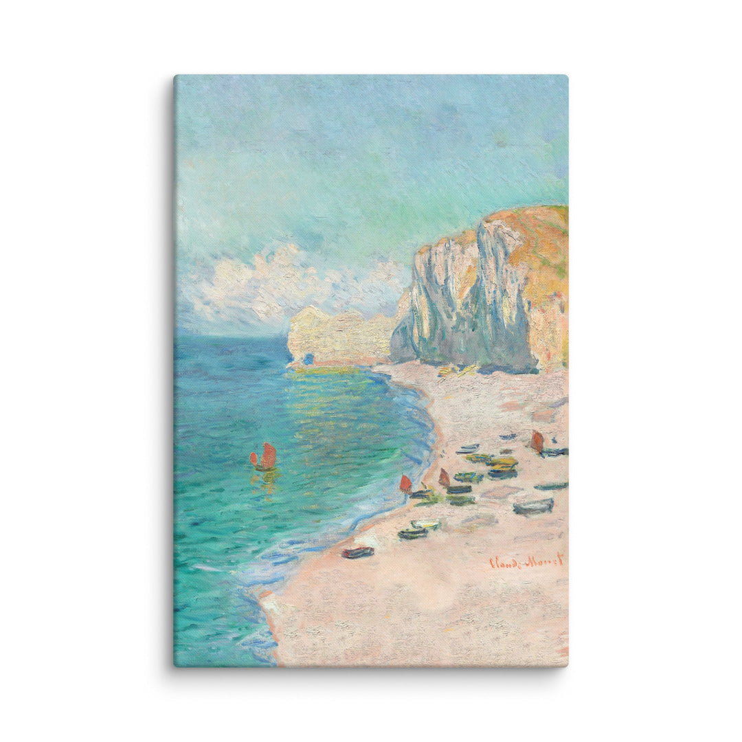 Leinwand - Claude Monet, Étretat: The Beach and the Falaise d'Amont ohne Rahmen / 51x76 cm (20″×30″) artlia