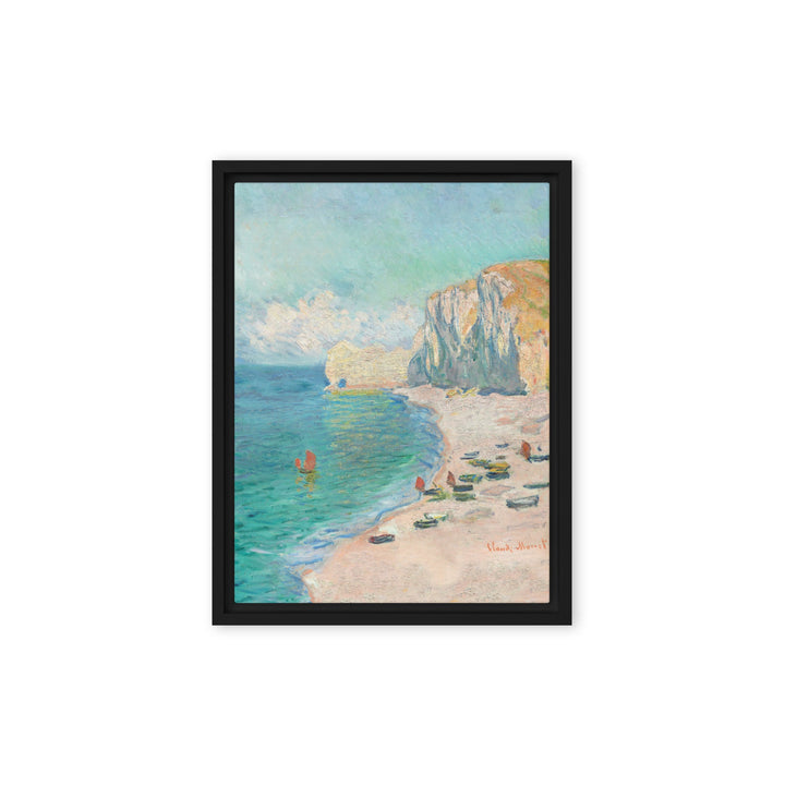 Leinwand - Claude Monet, Étretat: The Beach and the Falaise d'Amont Schwarz / 31x41 cm (12″×16″) artlia