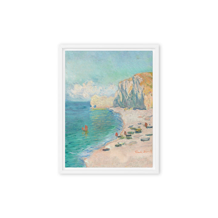 Leinwand - Claude Monet, Étretat: The Beach and the Falaise d'Amont Weiß / 31x41 cm (12″×16″) artlia