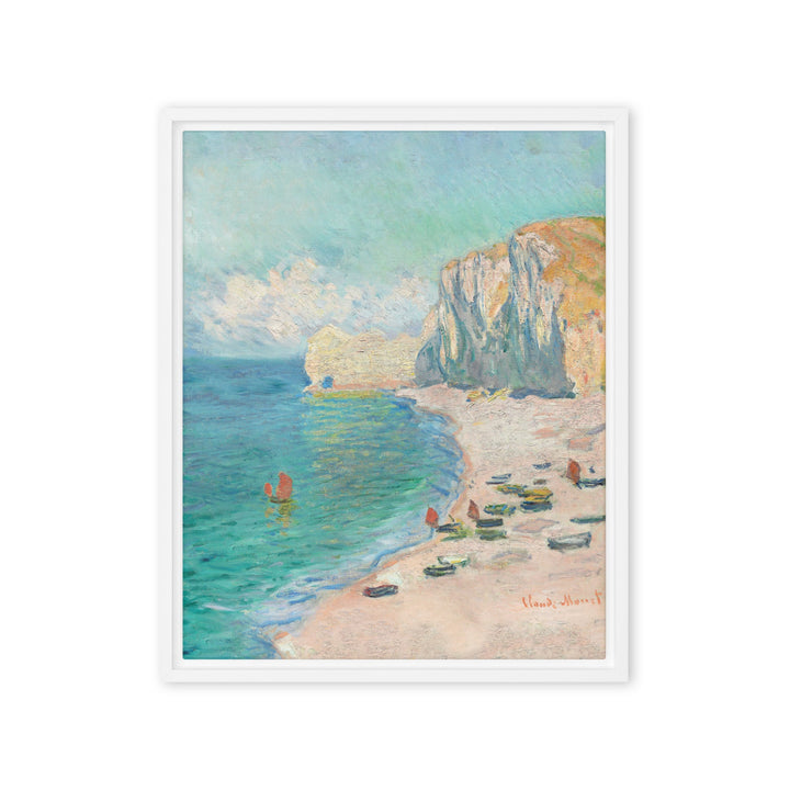 Leinwand - Claude Monet, Étretat: The Beach and the Falaise d'Amont Weiß / 41x51 cm (16″×20″) artlia
