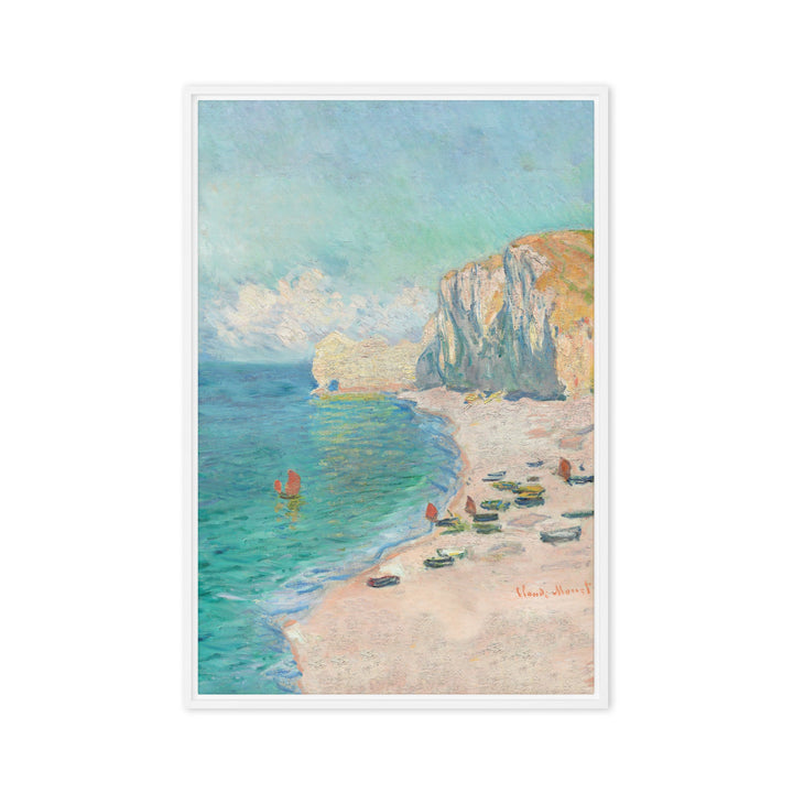 Leinwand - Claude Monet, Étretat: The Beach and the Falaise d'Amont Weiß / 51x76 cm (20″×30″) artlia