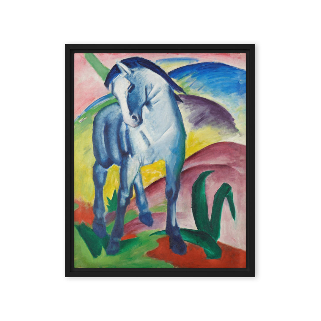 Leinwand - Franz Marc, Blaues Pferd I Schwarz / 41x51 cm (16″×20″) artlia