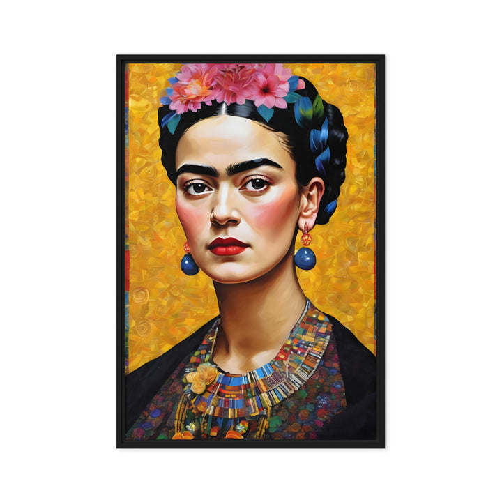 Leinwand - Frida Kahlo in the style of Gustav Klimt Kuratoren von artlia Schwarz / 61x91 cm (24″×36″) artlia