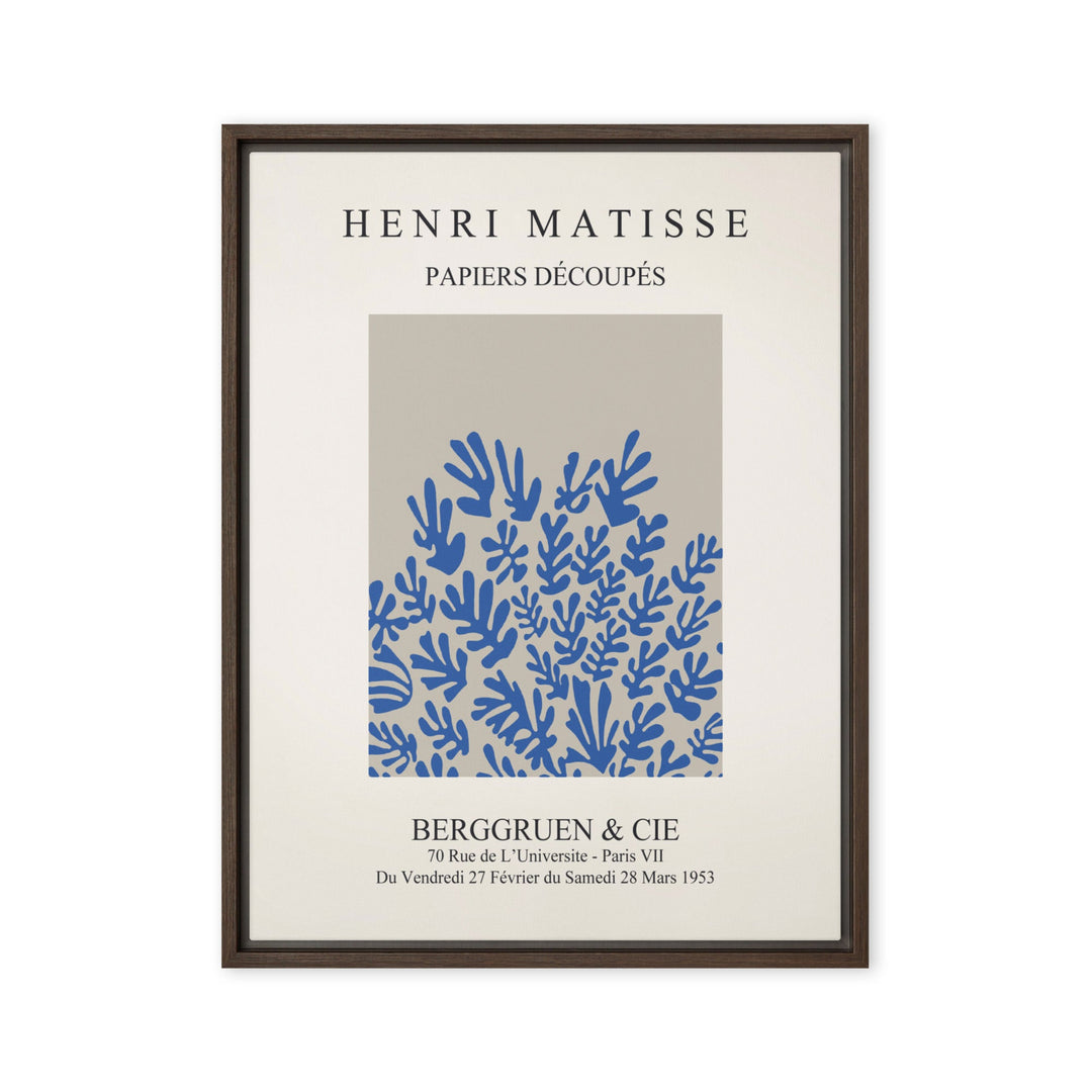 Leinwand - Henri Matisse, Papier Découpés blaue Blumen Henri Matisse Braun / 46x61 cm (18″×24″) artlia