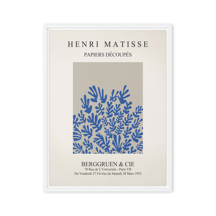 Leinwand - Henri Matisse, Papier Découpés blaue Blumen Henri Matisse Weiß / 46x61 cm (18″×24″) artlia